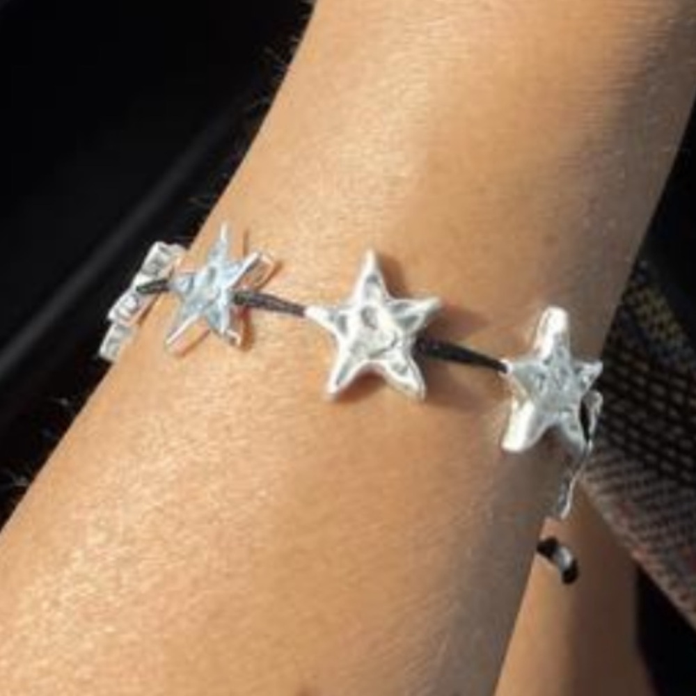 Free People Black & Silver North Star Bracelet
